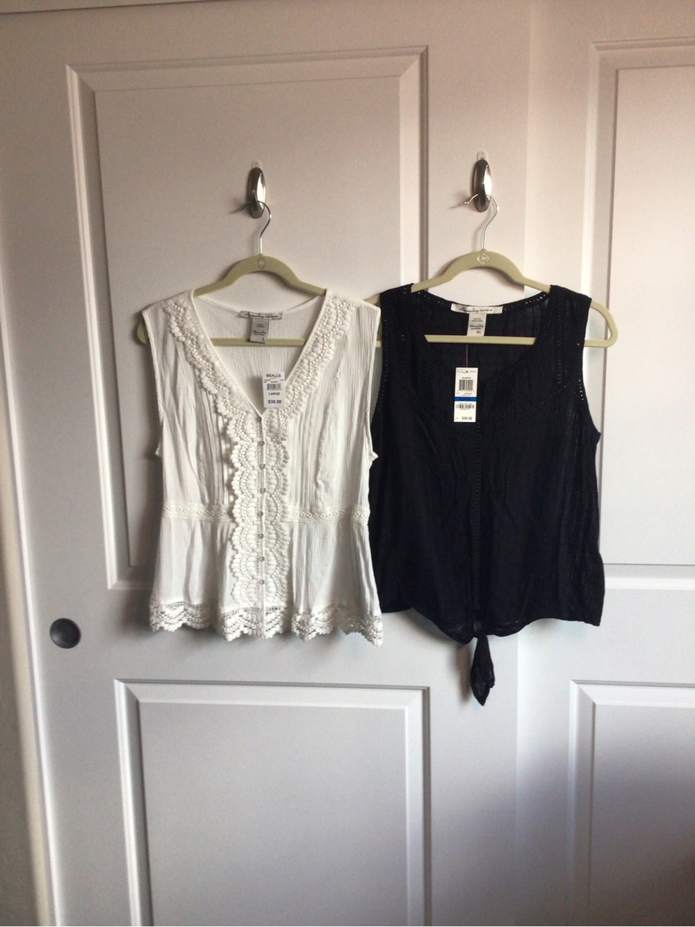 American Rag White Crochet-Trim Tank Top